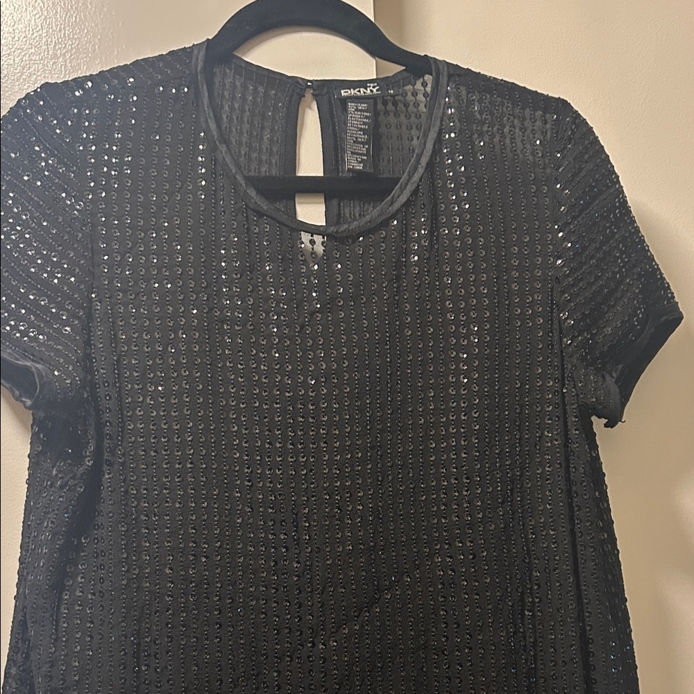 DKNY Black Sequin Mini Dress